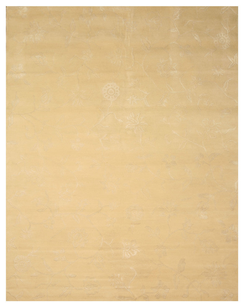 Ivory Transitional Floral Contemporary Floral Area Rug