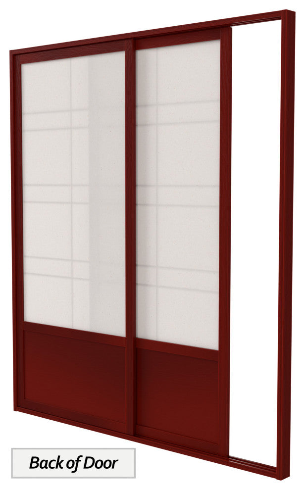 7' Tall Eudes Shoji Sliding Door Kit, Double, Sided, Rosewood