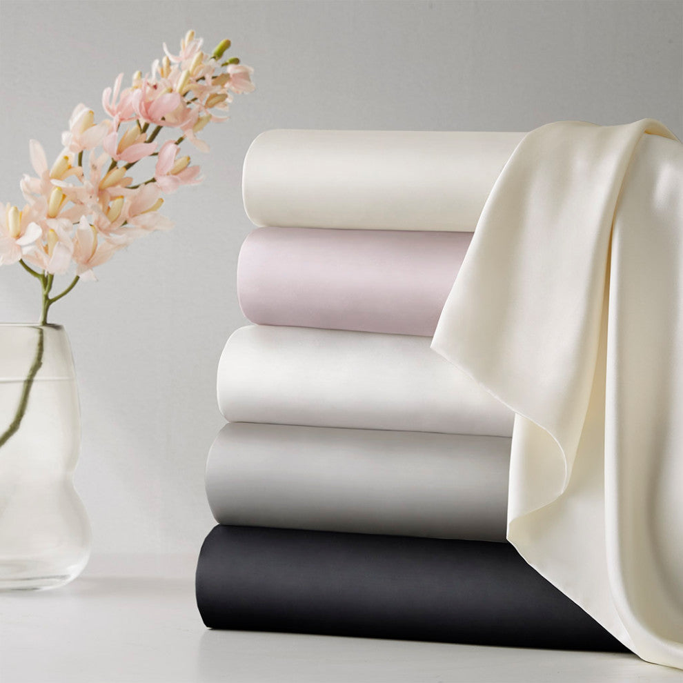 Madison Park Silk 100% Mulberry Silk Pillowcase, Black