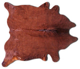 Natural Geneva Cowhide Rug, 6'x7', Brown
