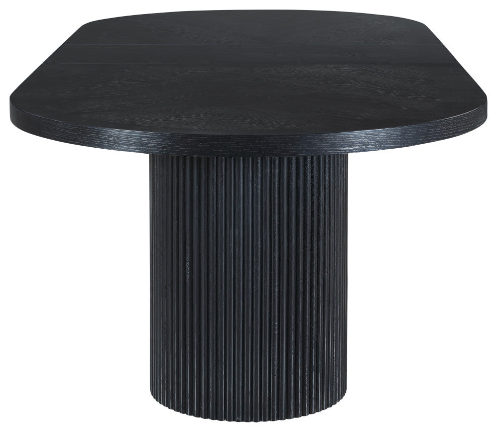 Belinda Oak Wood Dining Table, Black