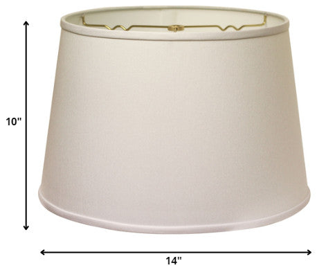 14" White Rounded Empire Slanted No Slub Lampshade