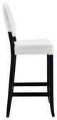 Modern Urban Contemporary Bar Stool Set of 2, White Faux Leather