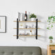 Danya B. Rio Three Tier Modular Floating Bracket Wall Shelf Chestnut