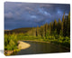 Lake on Alaska under Clouds, Landscape Canvas Art Print, 20"x12"