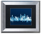 Michael Tompsett ''Chicago Illinois Skyline Navy'' Matted Framed Art, 11x14