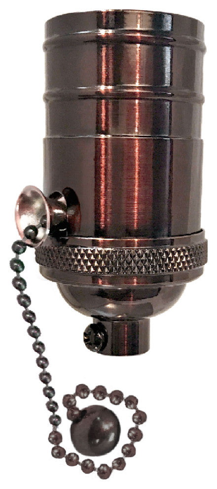 Royal Designs, Inc. Vintage Pull Chain Lamp Socket, Oil Rubbed Bronze, Set of 4