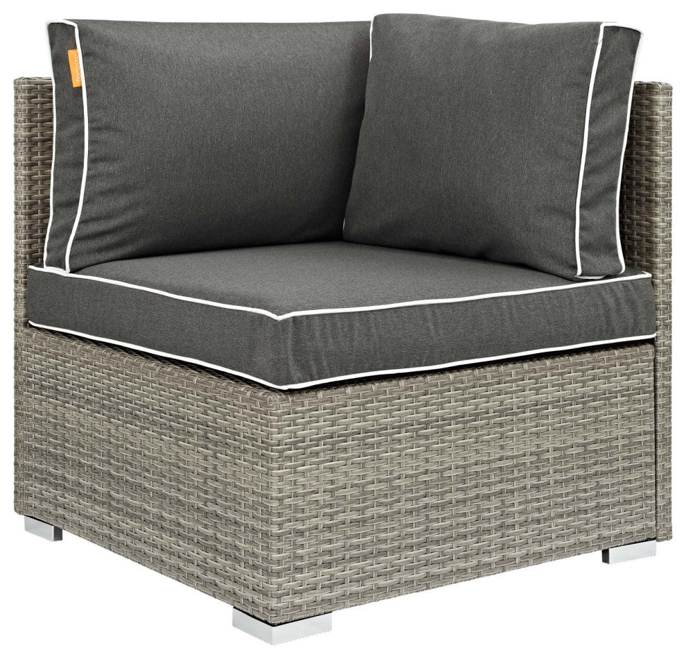 Repose 7-Piece Outdoor Patio Sectional Set Light Gray Charcoal