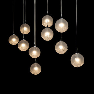 Fritz Globe 10-Light Pendant - Black - Frosted Glass - Standard