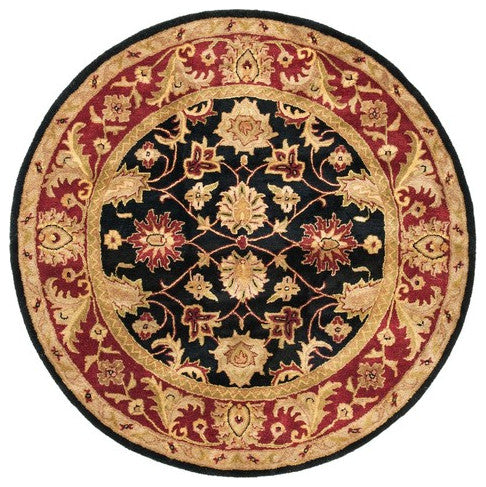 Safavieh Classic Cl244C Black, Burgundy Area Rug, 8'0" X 8'0"