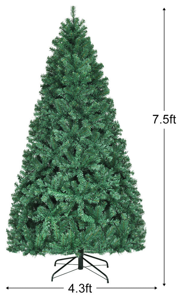 Costway 7.5Ft Pre-Lit Hinged PVC Christmas Tree 400 LED Lights New