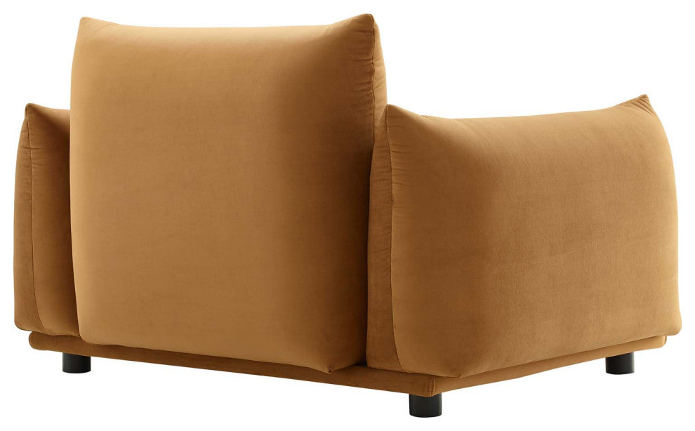 Copious Performance Velvet Armchair Cognac