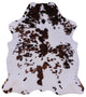Brown and White Natural Cowhide Rug 6' 6" X 5' 10" C2383
