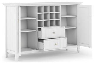 Bedford Solid Wood Sideboard Buffet And Winerack, White