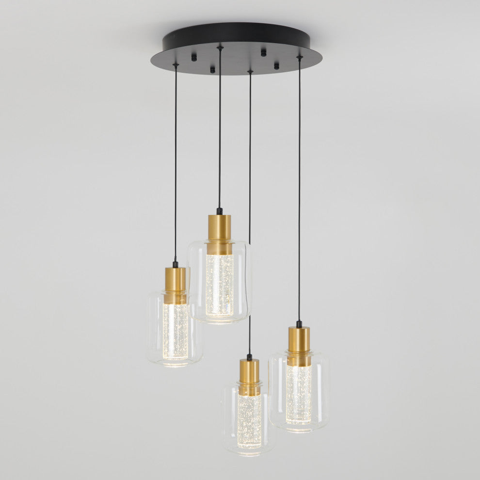 Artika Champagne Globe Integrated LED 4-light Pendant Light Fixture