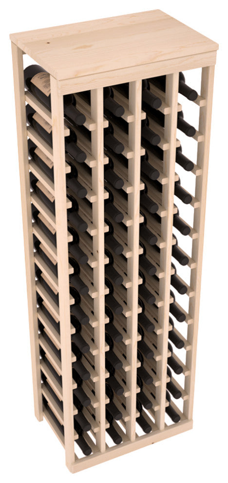 Pine 48-Bottle Kitchen Wine Rack, Unstained