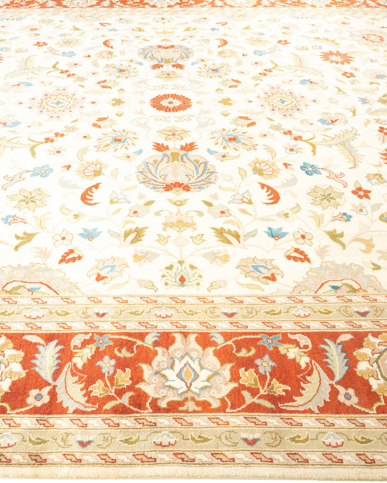 Unnao, One-of-a-Kind Hand-Knotted Area Rug Ivory, 9'1"x12'3"
