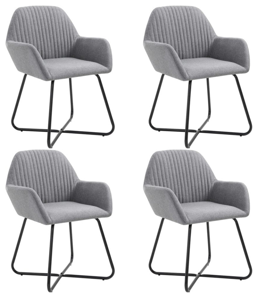 vidaXL Dining Chairs 4 pcs Light Gray Fabric