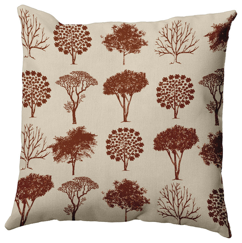 18" x 18" Field of Trees Decorative Throw Pillow, Oak