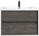 Kingdee Smoke Oak Wall Mounted Vanity With Reinforced Acrylic Sink, 36''