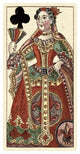"Queen of Clubs (Bauern Hochzeit Deck)" Paper Art, 14"x26"