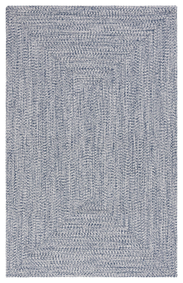 Safavieh Braided BRA201 Rug Machine-Washable, Dark Blue/Ivory, 4'x6'