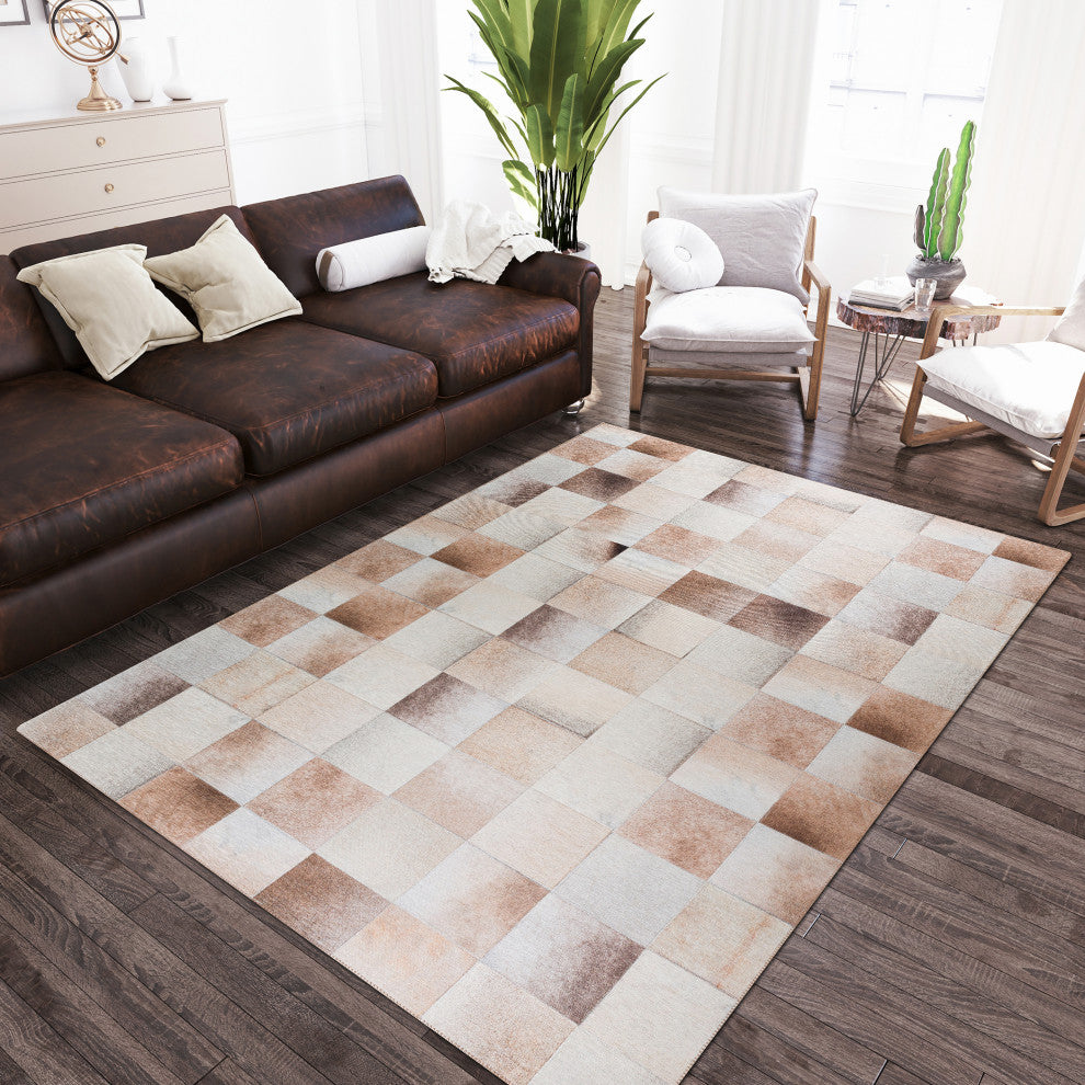 Indoor/Outdoor Stetson SS10 Khaki Machine Washable 10' x 14' Rug