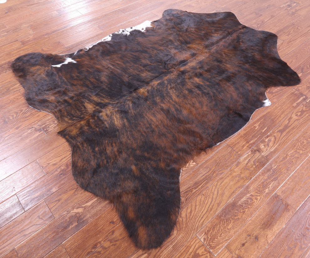 7' 0" X 6' 1" Brindle Natural Cowhide Rug C2346