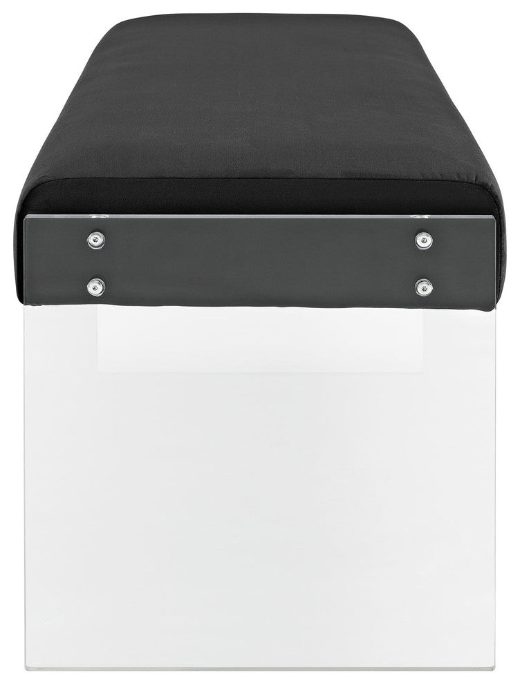 Roam Velvet Bench, Black