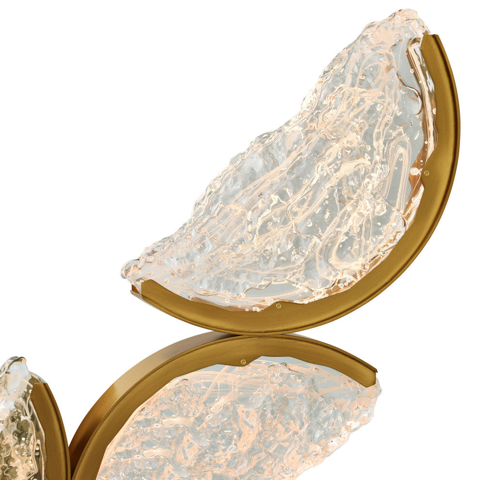 Moon Integrated LED Chandelier, Brass, 70 Inches