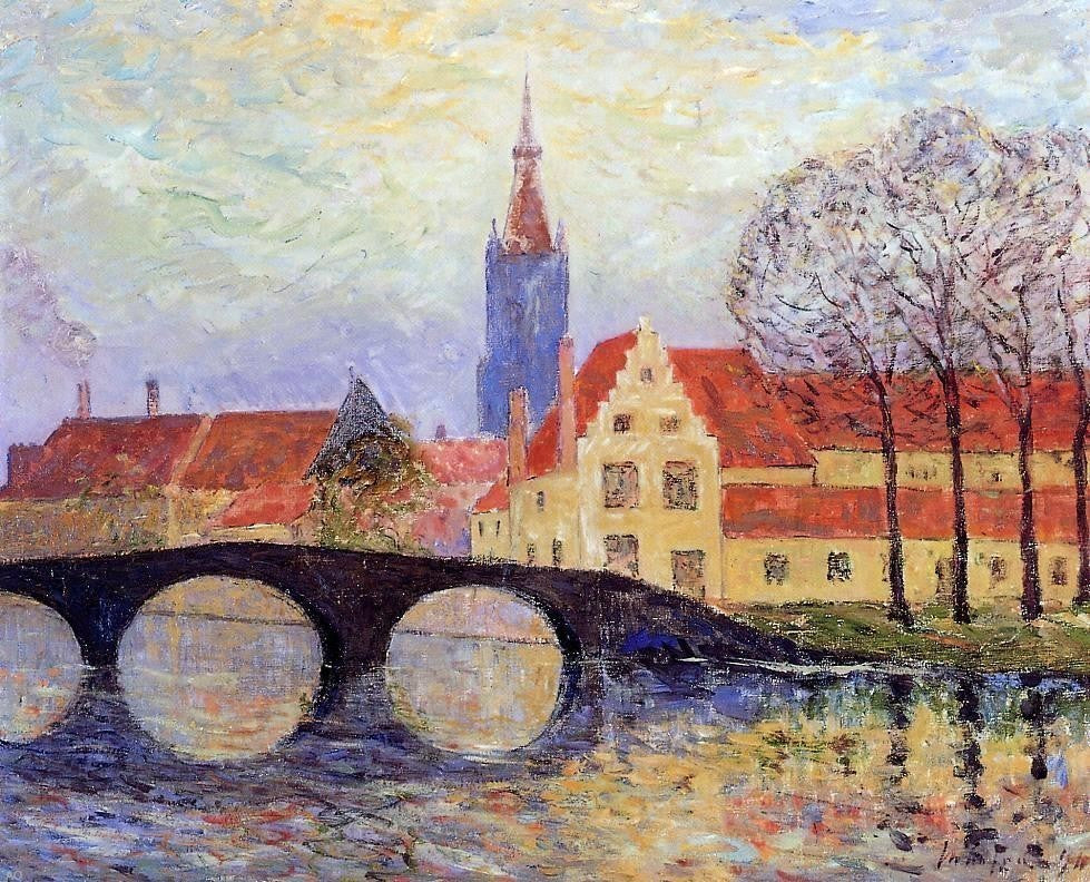 Maxime Maufra The Leguenay Bridge  Bruges, 20"x25" Gallery Wrapped Canvas