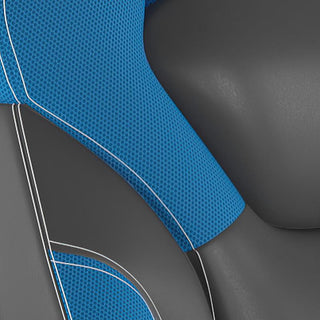 X10 Office Computer Chair, Flip-up Arms, Transparent Roller Wheels, Blue