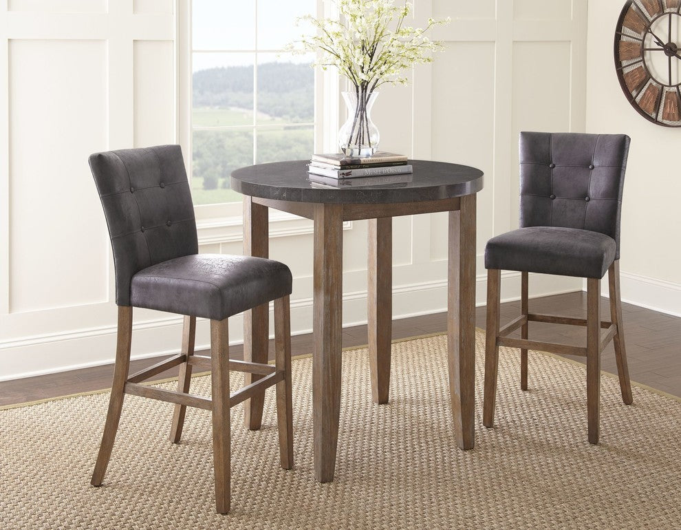 Debby Chairs, Gray, Set of 2, Gray, Bar Height