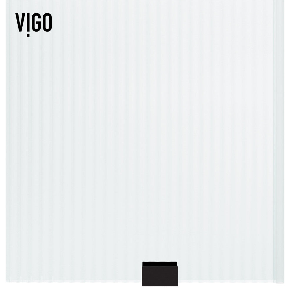VIGO Elan E-Class 56" to 60" W x 66" H Frameless Sliding Tub Door, Fluted Glass, Right