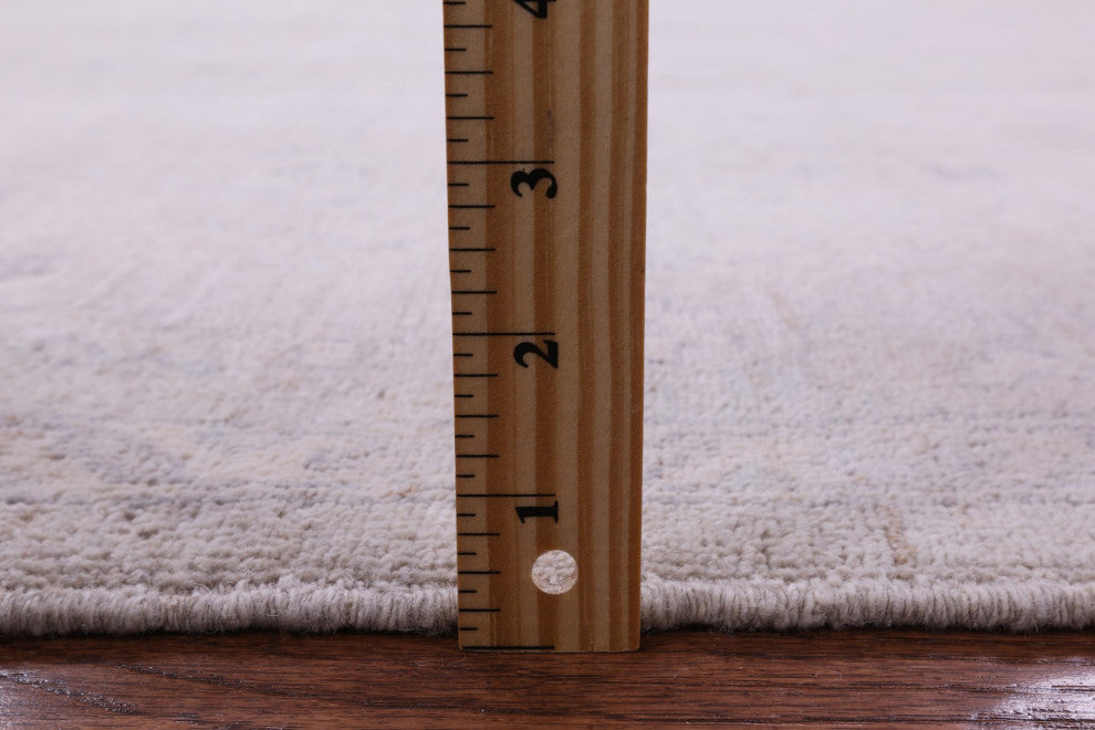 6' 1" X 8' 10" White Wash Peshawar Handmade Wool Rug Q9537