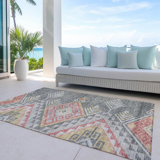 Machine Washable Indoor/Outdoor Chantille ACN1091 Gray 9' x 12' Rug