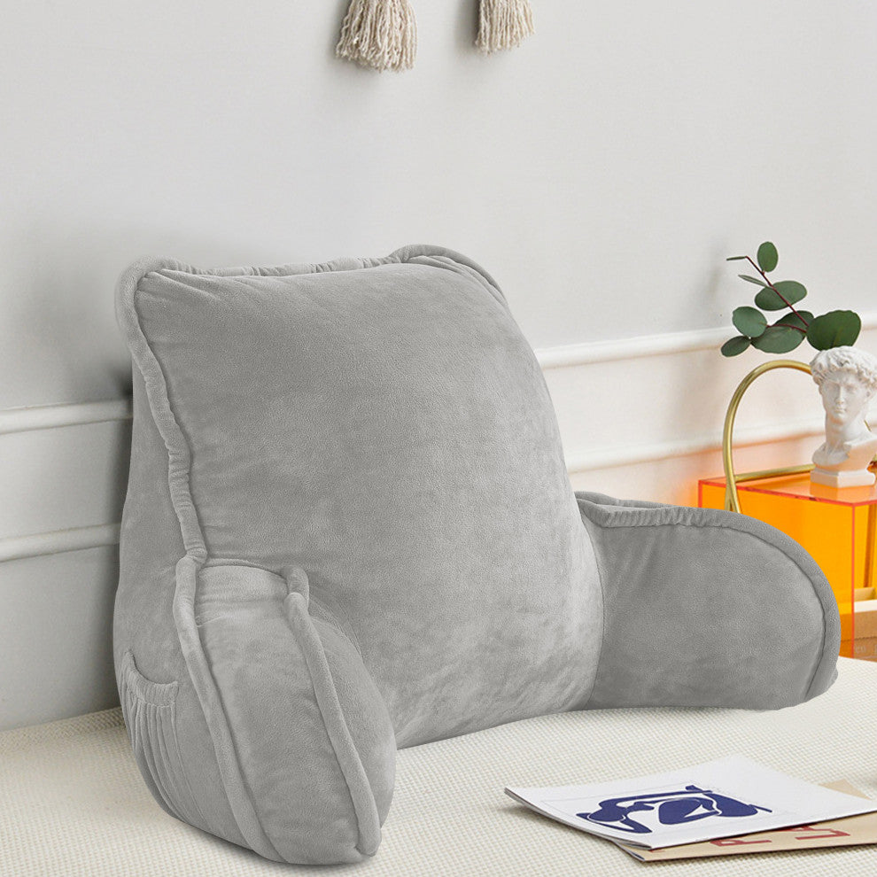 Supersoft Bedrest Lounger Backrest With DIY Filling, Light Gray