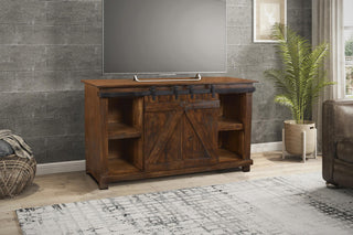 Westgate 60" sliding Barn Door Tv Stand, Dark Brown