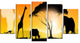 African Wildlife Panorama, African Canvas Art Print, 60"x32", 5 Panels