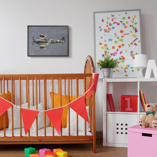 Kids Military Air Plane Blue Design, 16"x20"