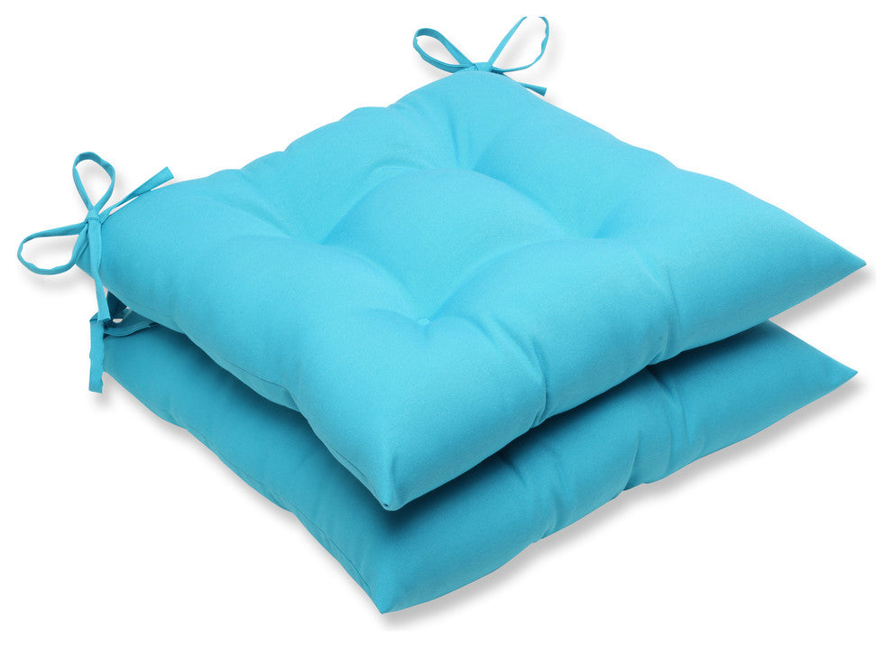 Veranda Turquoise Wrought Iron Seat Cushion, Set of 2