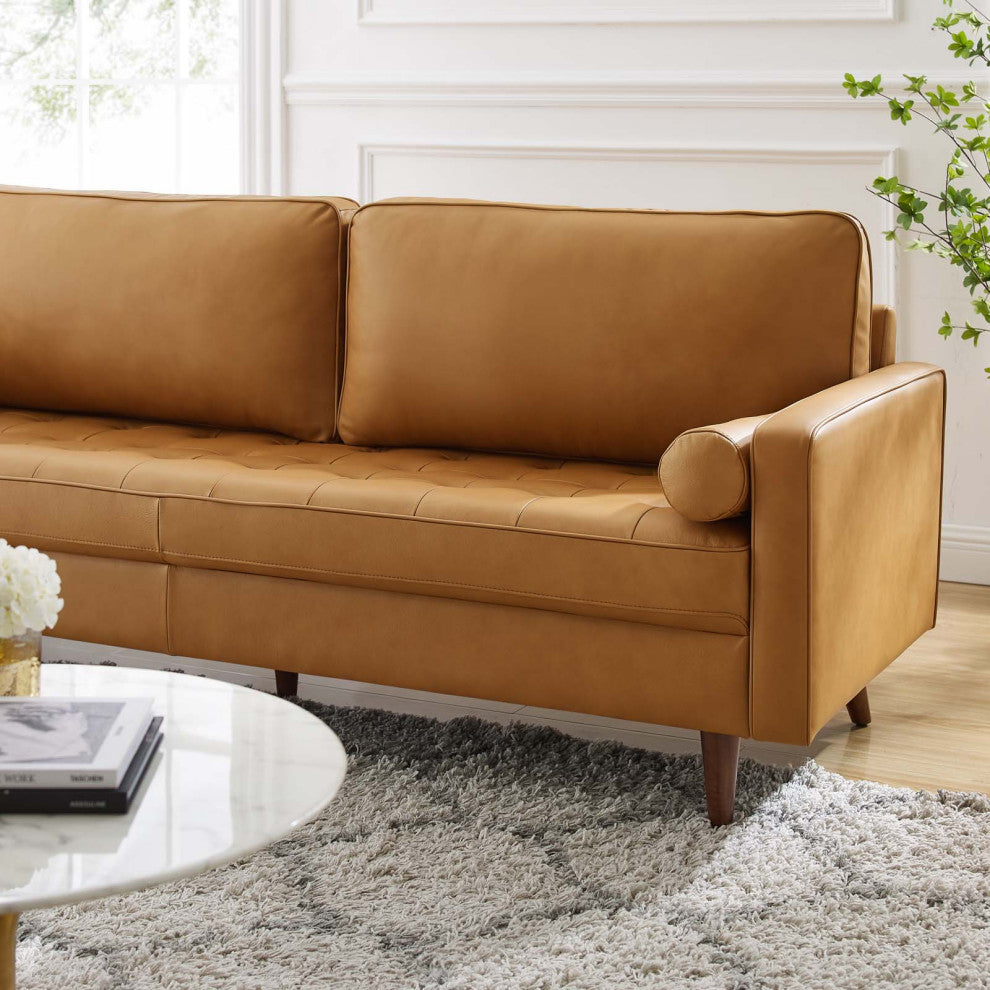 Valour 81" Leather Sofa, Tan