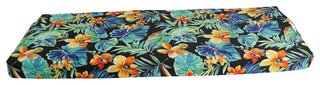 48"X19" Patterned Outdoor Spun Polyester Loveseat Cushion, Beachcrest Caviar