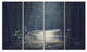 Dark Forest With Empty Road, Forest Canvas Art Print, 48"x28", 4 Panels
