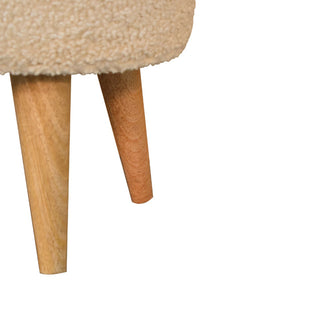 Cream Boucle Petite Footstool