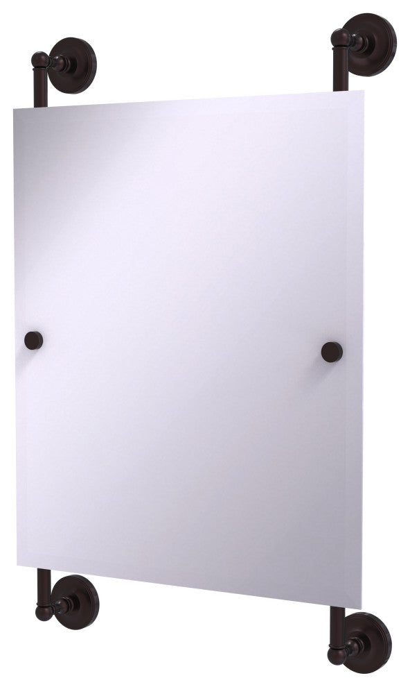 Prestige Regal Rectangular Frameless Rail Mounted Mirror, Antique Bronze