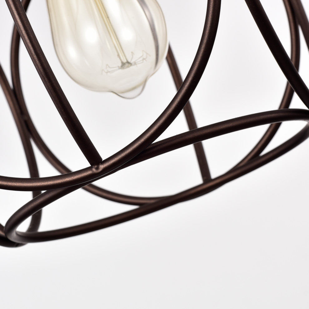 CHLOE Lighting IRONCLAD Industrial 1-Light Oil Rubbed Bronze Mini Pendant