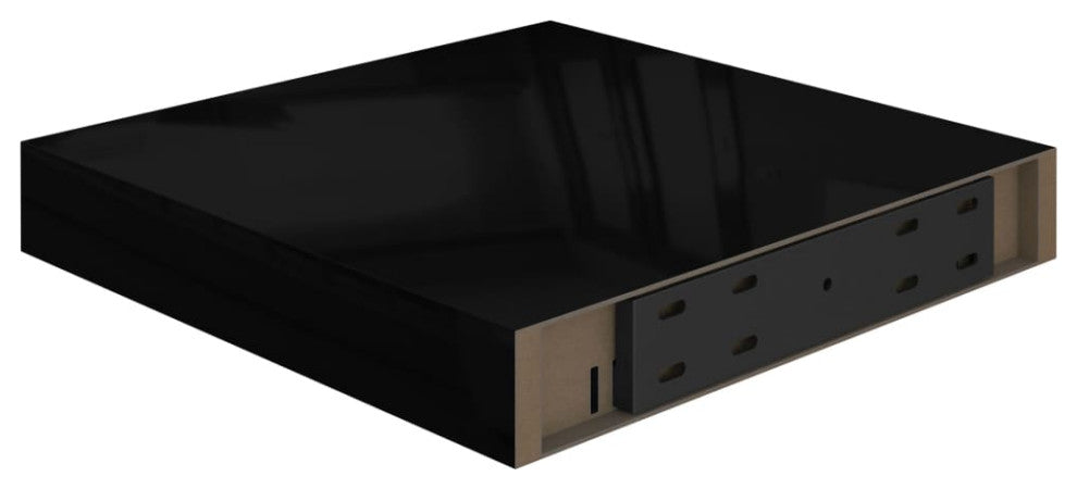 vidaXL Wall Shelves Floating Shelves Display Shelves 2 Pcs High Gloss Black