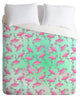 Deny Designs Madart Inc Pink And Aqua Flamingos Lightweight Duvet Cover