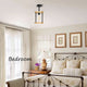 Semi Flush Mount Pendant Light Fixture, Wood